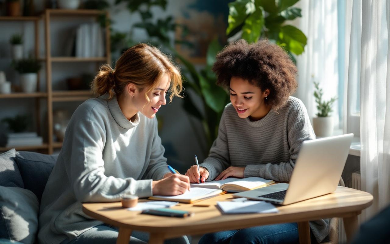 un-tuteur-aide-un-eleve-penches-sur-un-cahier-ouvert-pose-sur-une-table-en-bois-fournitures-et-un-ordinateur-portable-a-cote-lumiere-douce-du-matin-filtrant-par-une-fenetre-ambiance-calme-et